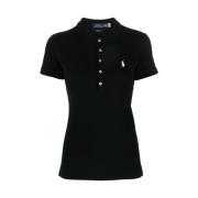 Julie Slim Polo Shirt Ralph Lauren , Black , Dames