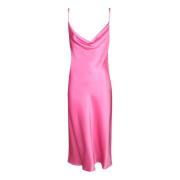 Roze Satijnen Mouwloze Midi Jurk Stella McCartney , Pink , Dames