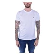 Witte Ronde Hals Korte Mouw T-Shirt Dondup , White , Heren