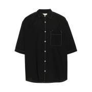 Short Sleeve Shirts Lemaire , Black , Heren