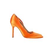 Pre-owned Fabric heels Manolo Blahnik Pre-owned , Orange , Dames