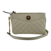 Witte Lam Lederen Medusa Hoofd Crossbody Versace , Gray , Heren