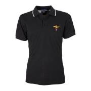 Basis Katoenen Korte Mouw Polo Shirt Aeronautica Militare , Black , He...