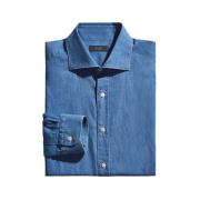 Denim Shirts Fay , Blue , Heren