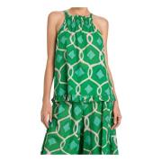 Mouwloze Bedrukte Mousseline Top Twinset , Green , Dames