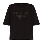 T-shirt met logo Emporio Armani , Black , Dames
