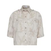 Short Sleeve Shirts Brunello Cucinelli , Beige , Dames