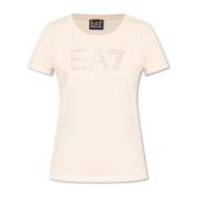 T-shirt met logo Emporio Armani EA7 , Pink , Dames