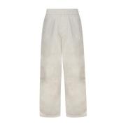 Wide Trousers Burberry , White , Heren