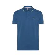 Avion Blue Polo Basic T-shirts en Polos Sun68 , Blue , Heren