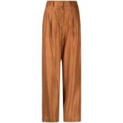 Straight Trousers Forte Forte , Brown , Dames