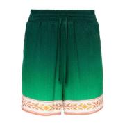 Monogram Zijden Shorts Casablanca , Green , Heren