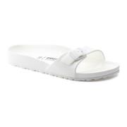 Witte Eva Anatomische Sandalen Platte Zool Birkenstock , White , Dames