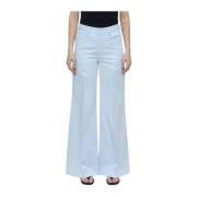 Wide Trousers Closed , Blue , Dames