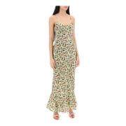 Abstract Bloemen Mouwloze Maxi Jurk Saloni , Multicolor , Dames