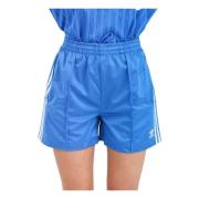 Firebird Blauw en Wit Shorts Adidas Originals , Blue , Dames