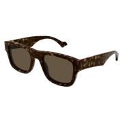 Vierkante zonnebril Havana Tortoise Style Gg1427S Gucci , Brown , Unis...
