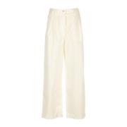 Wide Trousers Woolrich , White , Dames