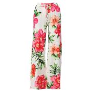 Roze bloemenprint broek K-Design , White , Dames