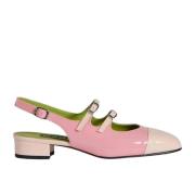 Bicolor Leren Sandalen Handgemaakt in Italië Carel , Pink , Dames