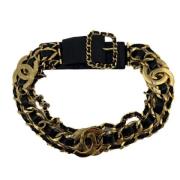 Pre-owned Leather belts Chanel Vintage , Black , Dames