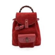 Pre-owned Suede backpacks Gucci Vintage , Red , Dames