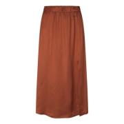 Maple Satijnen Midi Rok Modström , Brown , Dames