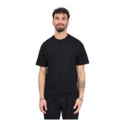 Zwart Linnen Geribbelde Ronde Hals T-shirt Selected Homme , Black , He...