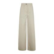 Wide Trousers Max Mara , White , Dames