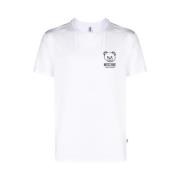 Wit Teddy Bear Logo T-shirt Moschino , White , Heren