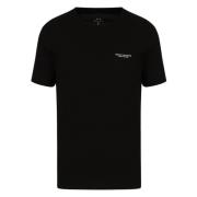 Zwarte T-shirts en Polos met Micrologo Armani Exchange , Black , Heren