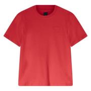 Katoenen Jersey Ronde Hals T-shirt add , Red , Dames