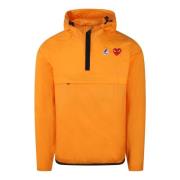 Ripstop Nylon Anorak Jas met Logo Print Comme des Garçons Play , Orang...