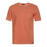 Lichtblauw Katoenen T-Shirt met Zak Drumohr , Orange , Heren