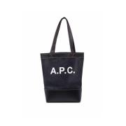 Denim Logo Tote Tas A.p.c. , Blue , Heren