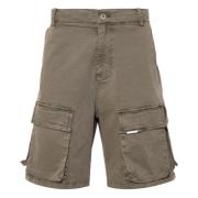 Gewassen Cargo Shorts Represent , Green , Heren