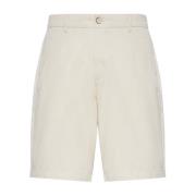 Bermuda Shorts In Hennep Katoen Boggi Milano , Beige , Heren