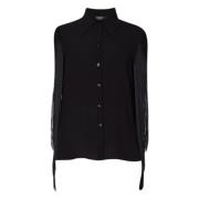 Zwarte Franje Shirts Liu Jo , Black , Dames