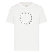 Logo Horloge Cream T-shirts en Polos Armani Exchange , White , Heren