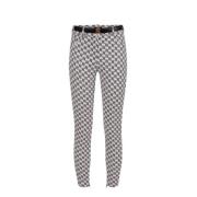 Logo Print Slim Fit Broek Elisabetta Franchi , White , Dames