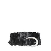 Gevlochten leren riem zwart gesp Orciani , Black , Dames