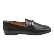 Zwarte leren T Ring loafers Tod's , Black , Dames