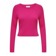 Round-neck Knitwear Only , Pink , Dames