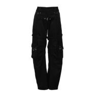 Wide Trousers Off White , Black , Dames