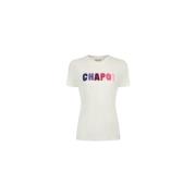 Geborduurde Ronde Hals Terry T-shirt Fabienne Chapot , White , Dames