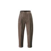 Moderne broek met medium-hoge taille Moorer , Brown , Dames