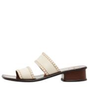 Pre-owned Leather sandals Chloé Pre-owned , White , Dames