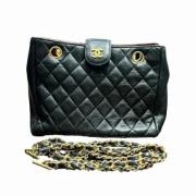 Pre-owned Leather shoulder-bags Chanel Vintage , Black , Dames