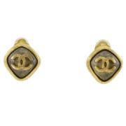 Pre-owned Metal earrings Chanel Vintage , Yellow , Dames