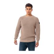 Round-neck Knitwear Suns , Beige , Heren